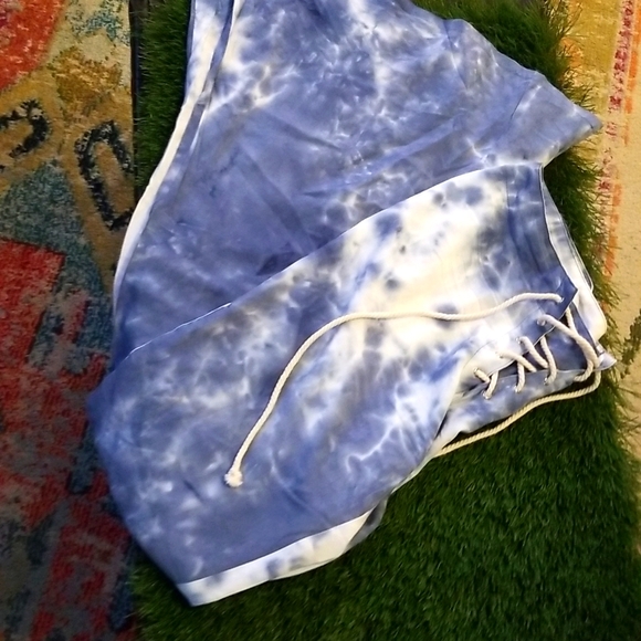 LENNI Free People Blue HTF Tie Dye Lace Up Bell Flare Jimmy Pants S 30W - Picture 13 of 16